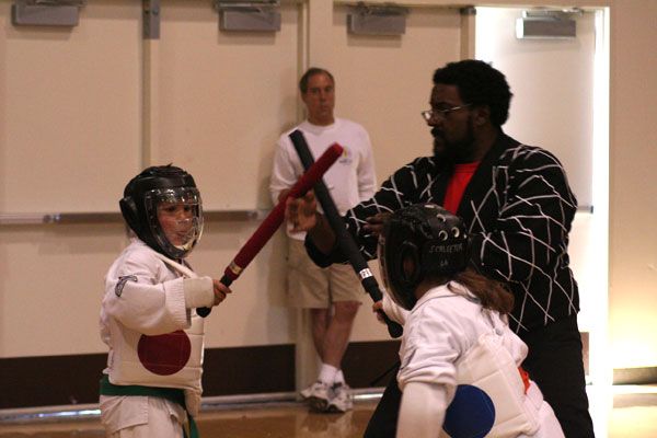 Inst. McCalla starts the Jr. Stick Sparring